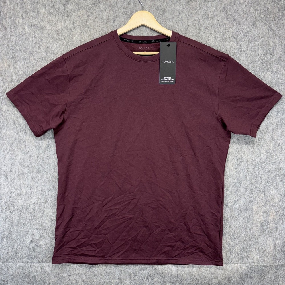 Nomatic Outset T-Shirt Men's XL Maroon Short Sleeve 4-Way Stretch New